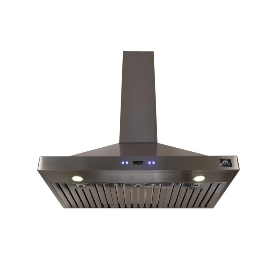 FORNO Convertible Silver WallMounted Range Hood 36 Inch; Actual 19.09in) in the Wall
