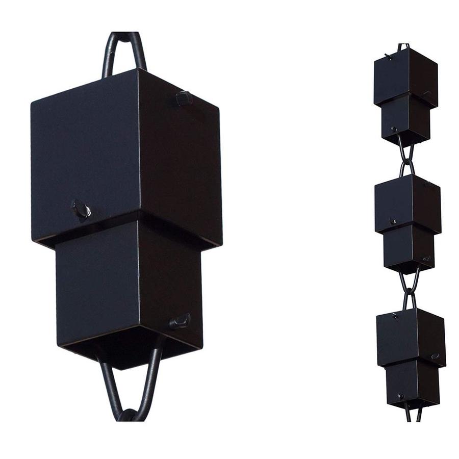 Monarch Rain Chains Multi cubed 8.5ft Black Powder Coated Pails Rain
