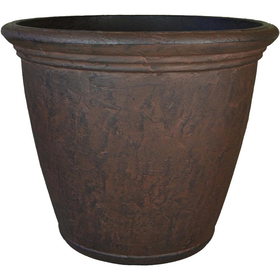 Sunnydaze Decor 24in W x 19in H Dark Brown Resin Planter in the Pots