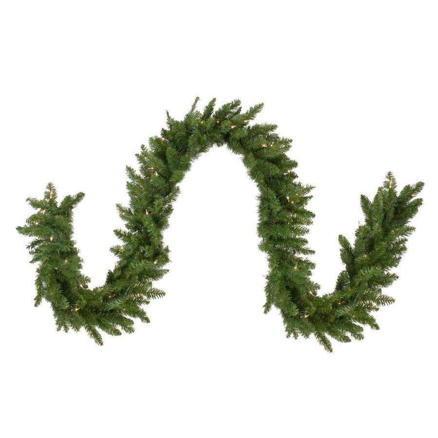 Northlight Indoor PreLit 9ft Pine Garland with White LED Lights in
