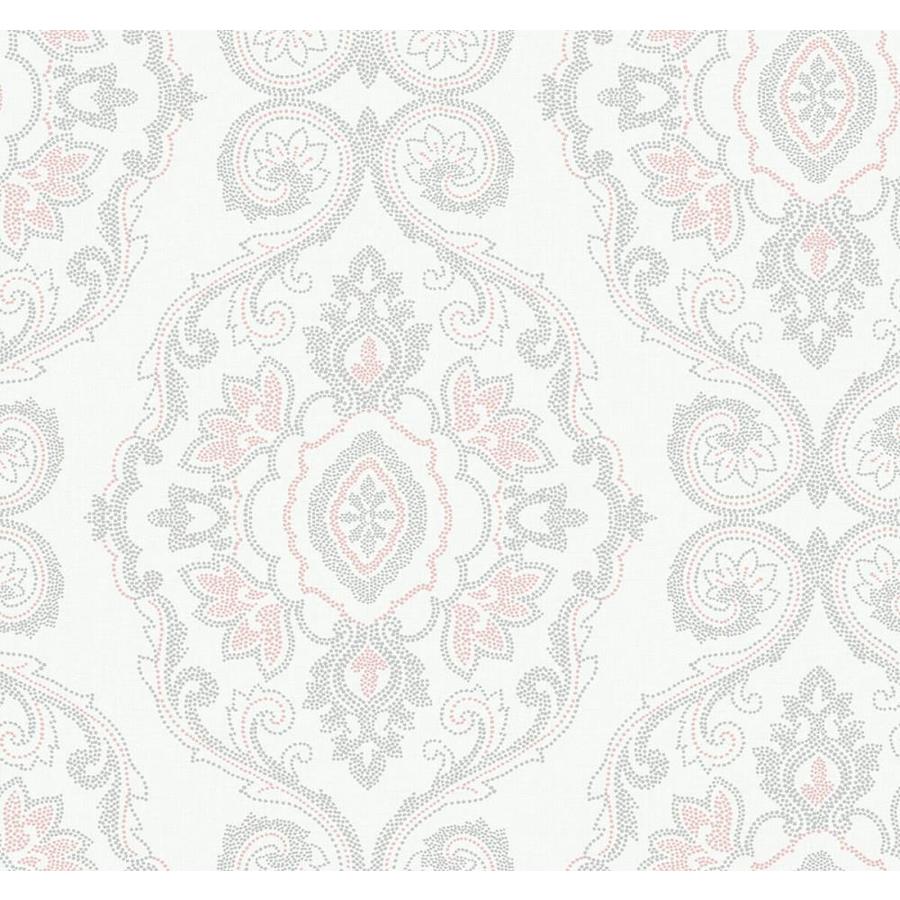 Seabrook Designs Beach House 60.75sq ft Pink Sunset Paper Damask