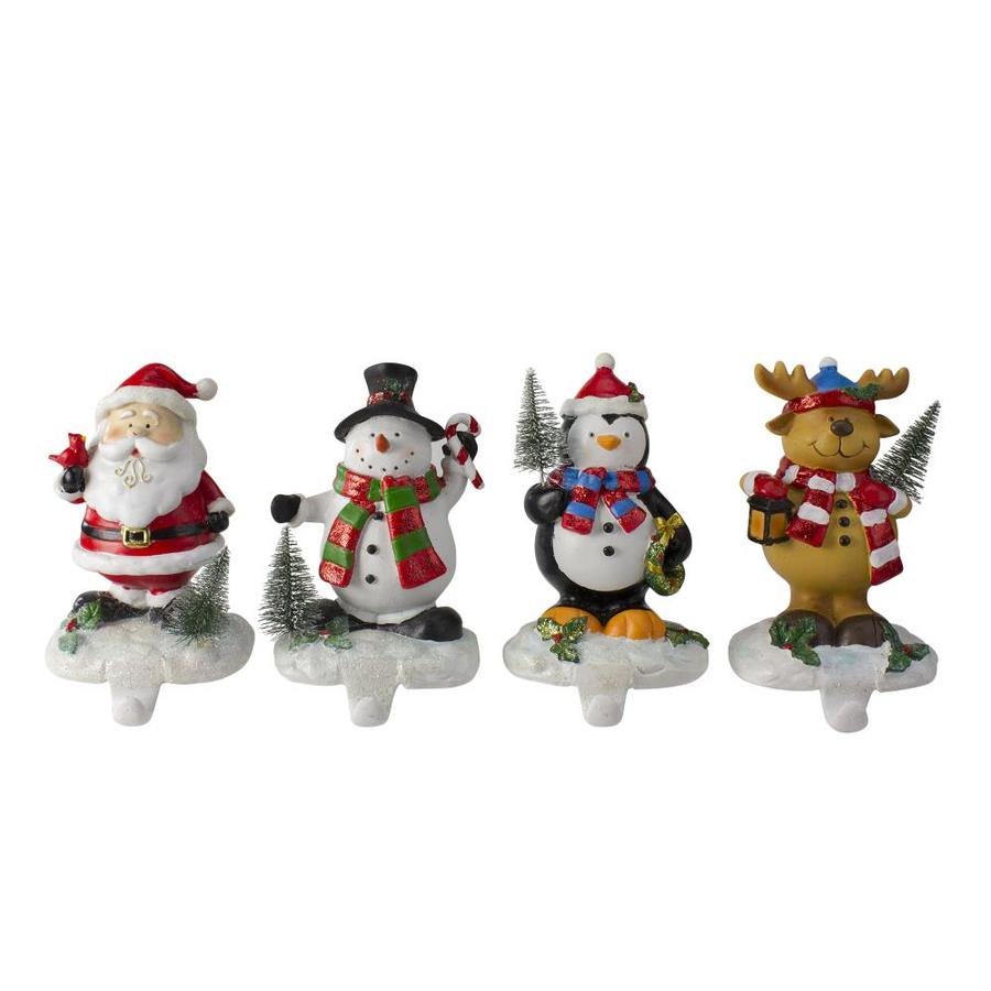 Lowes Christmas Stocking Hangers Northlight Set of 4 Santa Snowman Penguin and Reindeer Christmas