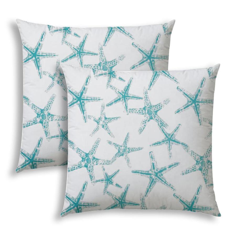 Turquoise And White Throw Pillows Joita 2Piece 14in x 20in turquoise, white Polyester Square Indoor