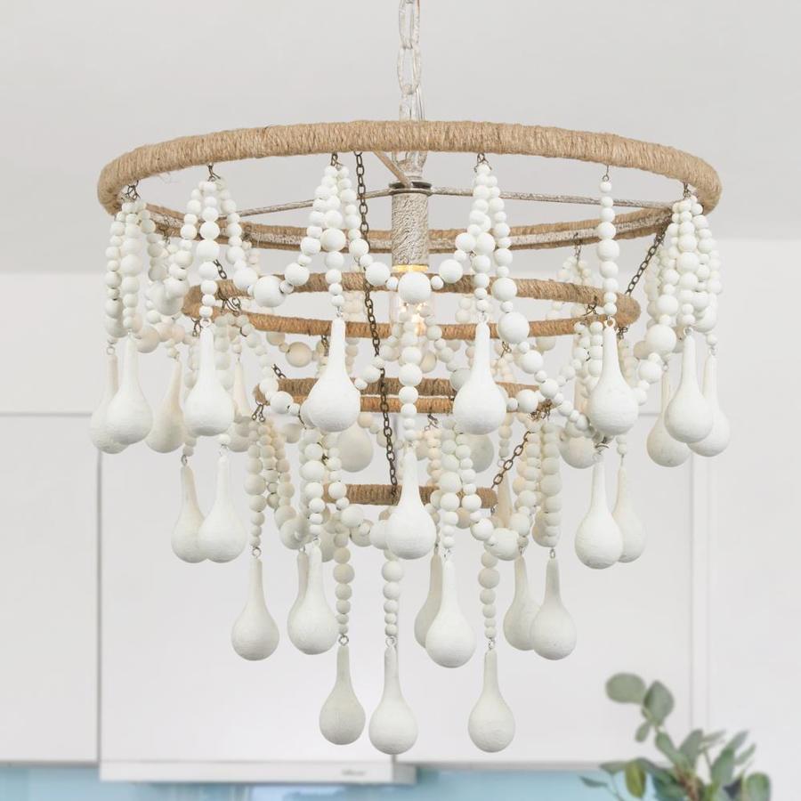 LNC Elegant 1Light Antique White Farmhouse Chandelier in the