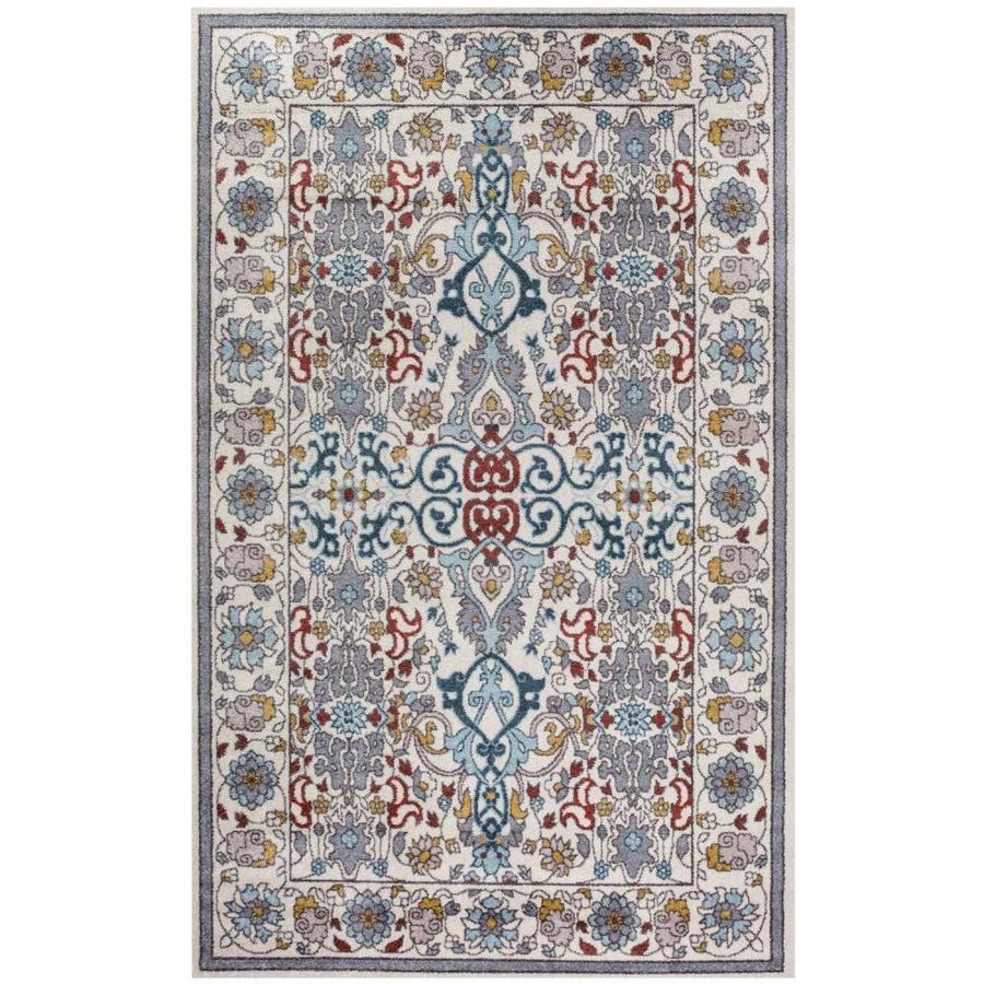 LALUZ Alena Rectangular Cream/Brown Indoor 4x6-Ft Area Rug ... (675 x 675 Pixel)