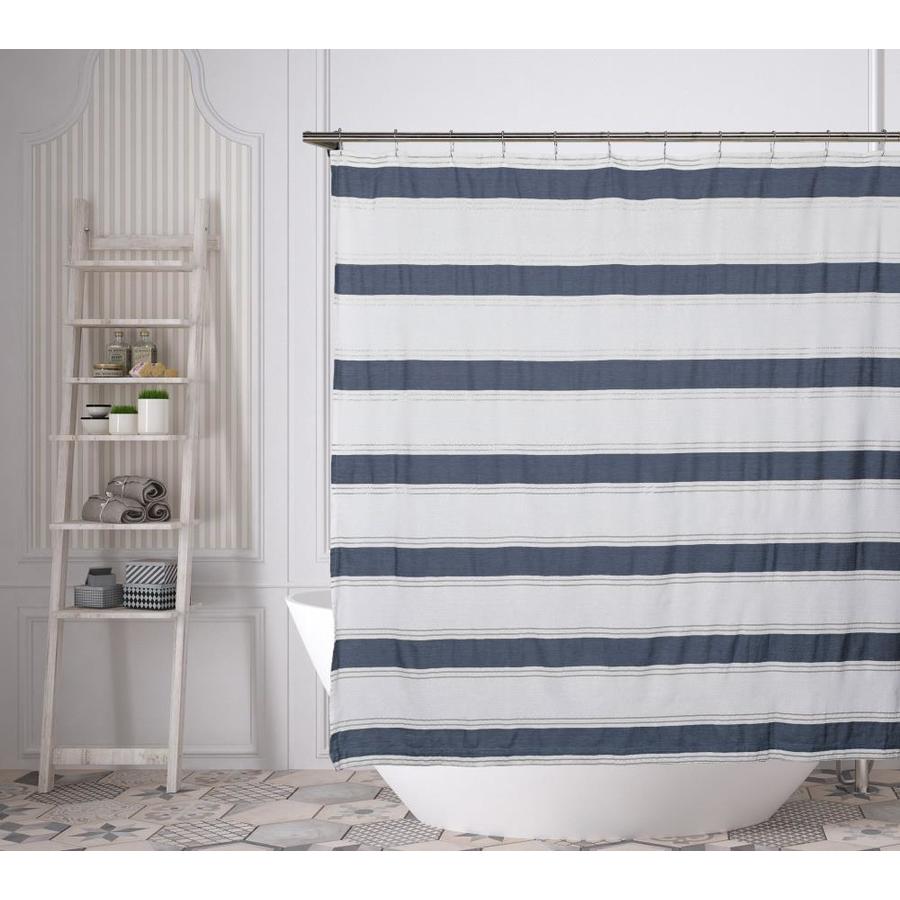 Duck River Textile Namia Metallic Striped Cotton Shower Curtain in the