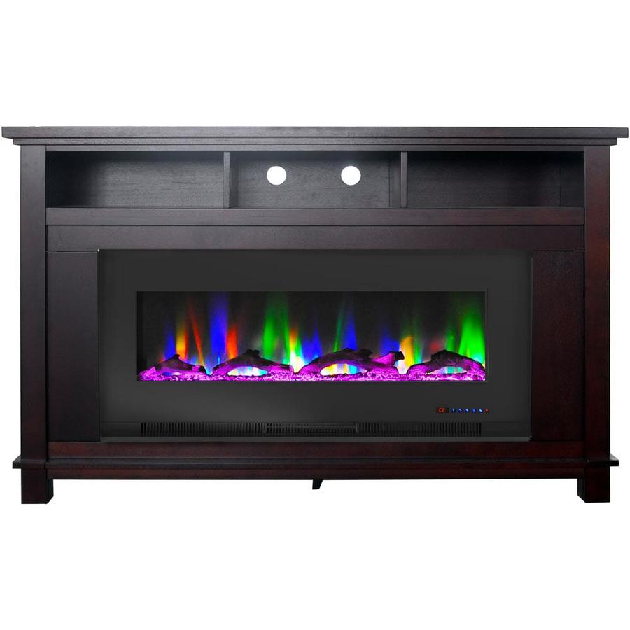 Cambridge 57.8in W Mahogany FanForced Electric Fireplace in the