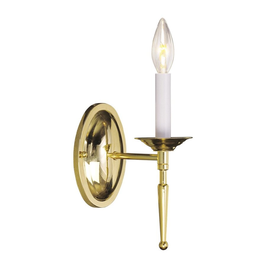 Livex Lighting Williamsburg 4.25in W 1Light Polished brass Candle