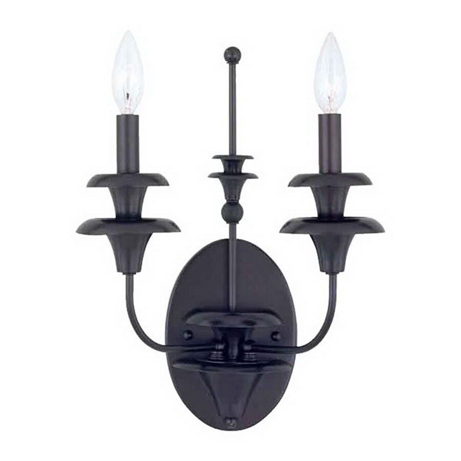 International Lighting 12in W Aspen 2Light Florence Bronze Arm Wall