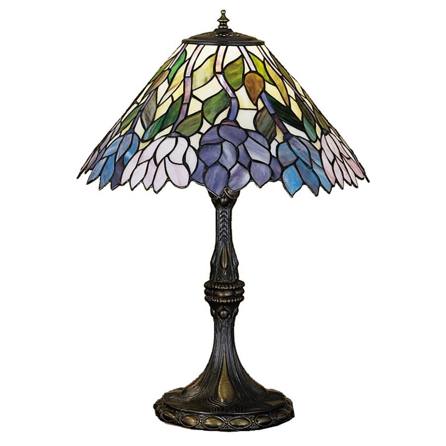 Meyda Tiffany 24.5in TiffanyStyle Indoor Table Lamp with Glass Shade