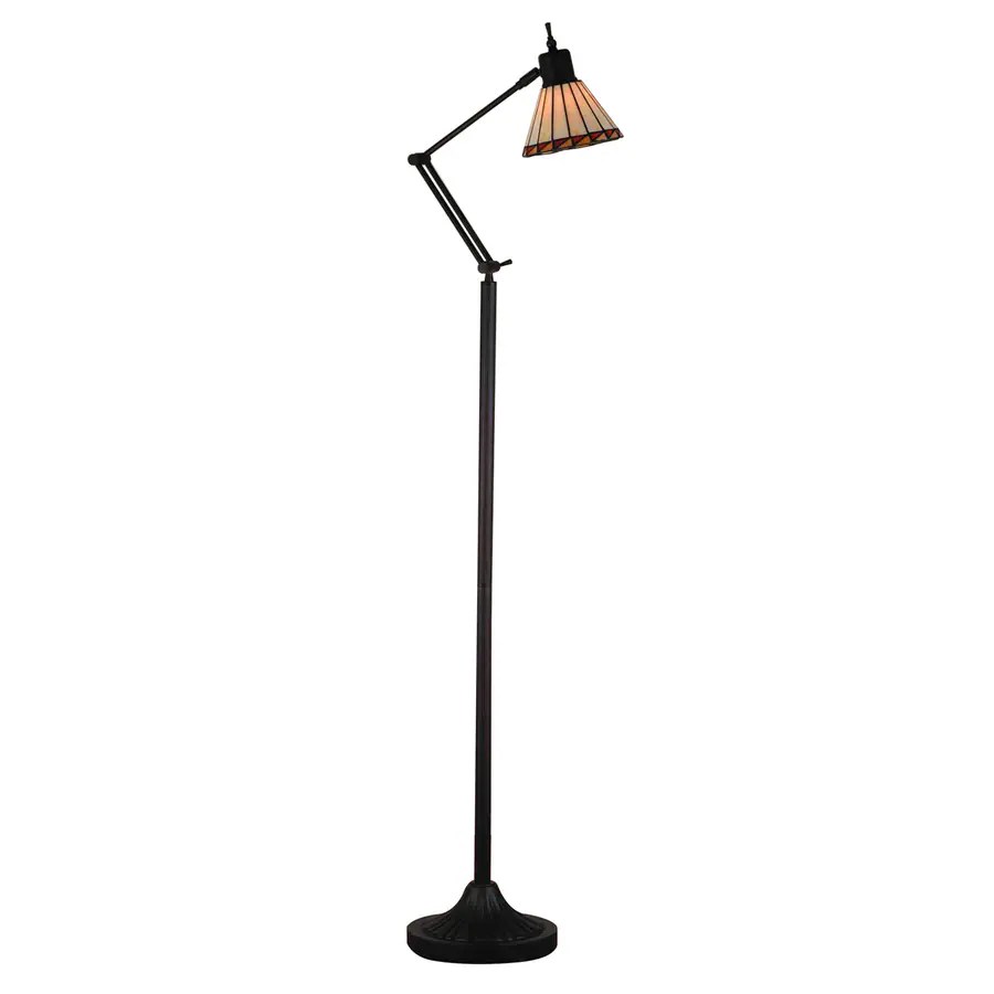 Meyda Tiffany Mission Prairie 60in SwingArm Floor Lamp with Glass