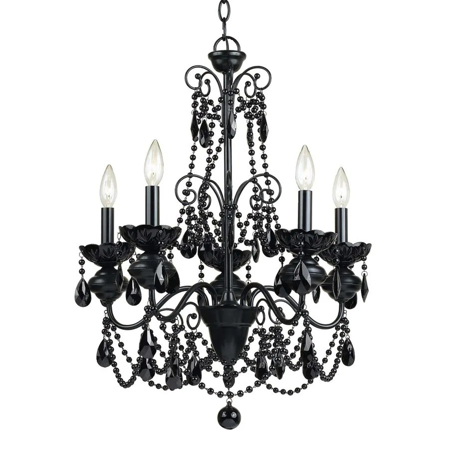 Shop AF Lighting Mischief 21in 5Light Black Candle Chandelier at