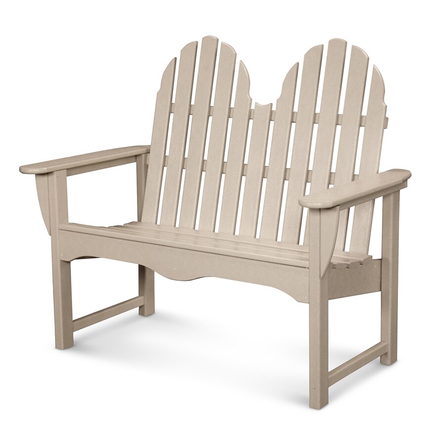 POLYWOOD Classic Adirondack 28in W x 48.5in L Sand Plastic Patio