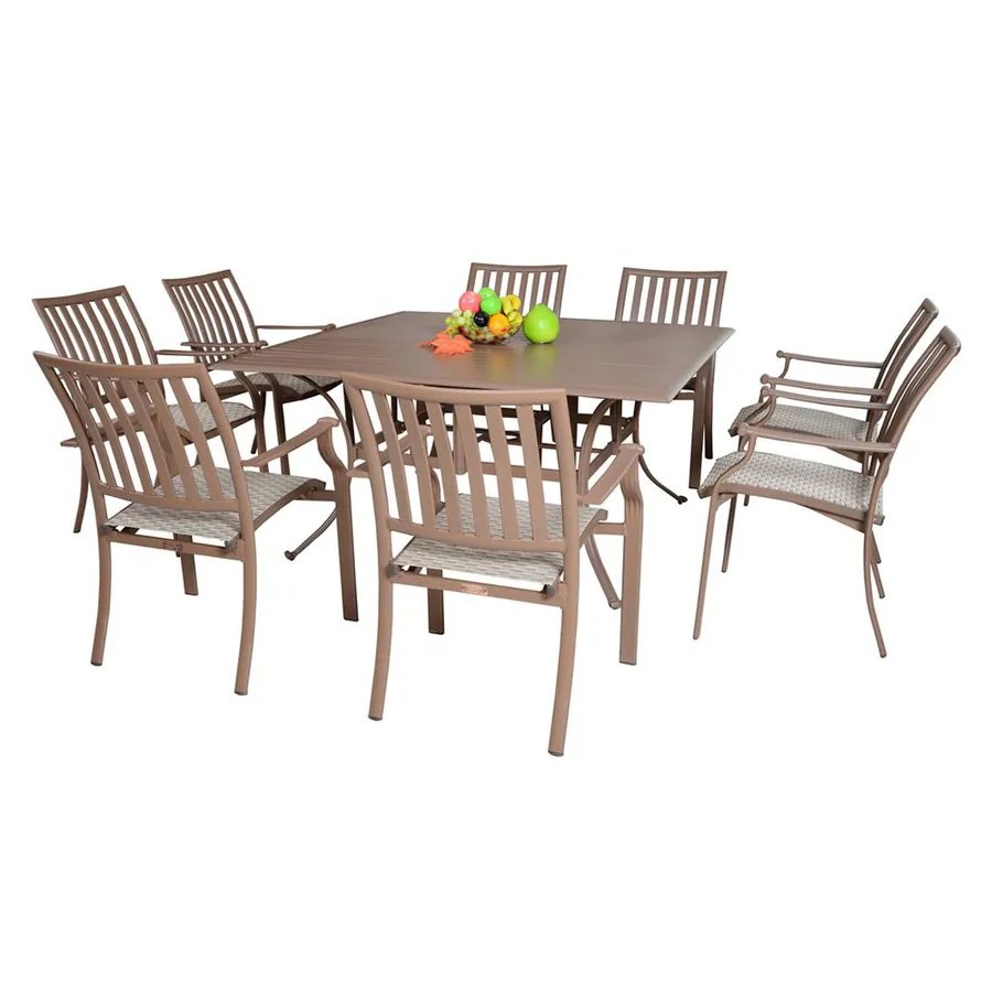 Hospitality Rattan Patio Furniture Sets Hospitality Rattan Panama Jack 9Piece Brown Frame Patio Dining Set