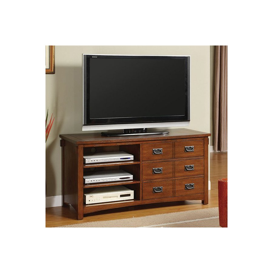 Furniture of America Estella Medium Oak Television Stand in the TV