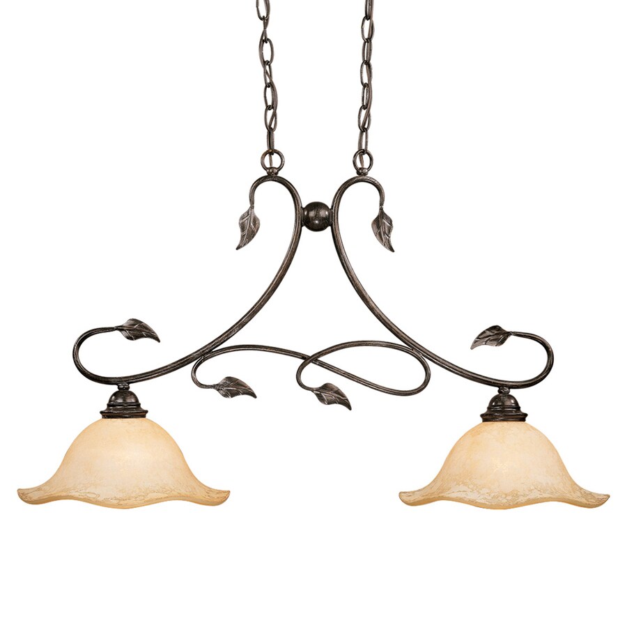 Cascadia Lighting Vine 12in W 2Light Oil Shale Kitchen Island Light