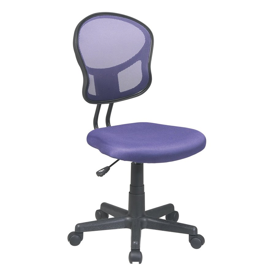 Osp Designs X Text L Shaped Computer Desk OSP Home Furnishings OSP Designs Purple Contemporary Task Chair in the