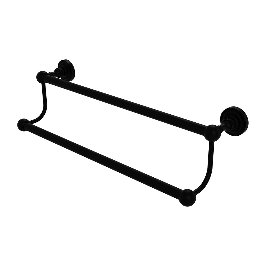 Allied Brass Dottingham 30in Double Matte Black Double Towel Bar at