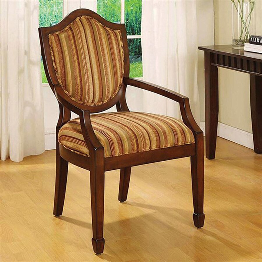 Made In Usa Accent Chairs Furniture of America Casual Dark Walnut Linen Accent Chair at