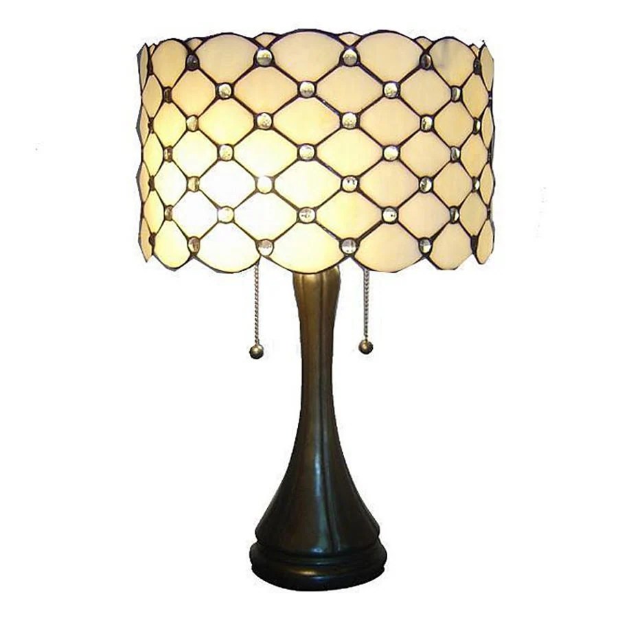 Warehouse of Tiffany 22in Electrical Outlet Table Lamp with Glass