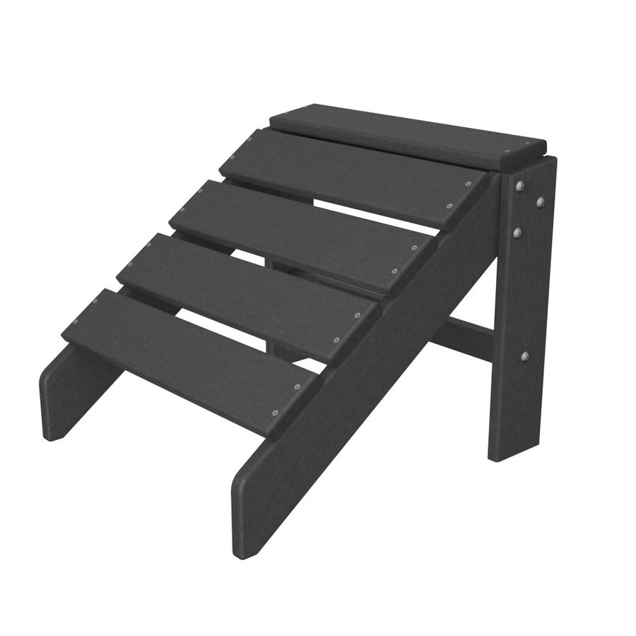 POLYWOOD South Beach Slate Grey Plastic Ottoman in the Outdoor Ottomans & Foot Stools department