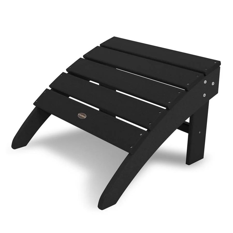 POLYWOOD South Beach Black Plastic Ottoman in the Outdoor Ottomans
