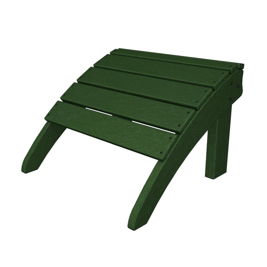 POLYWOOD Seashell Green Plastic Ottoman at