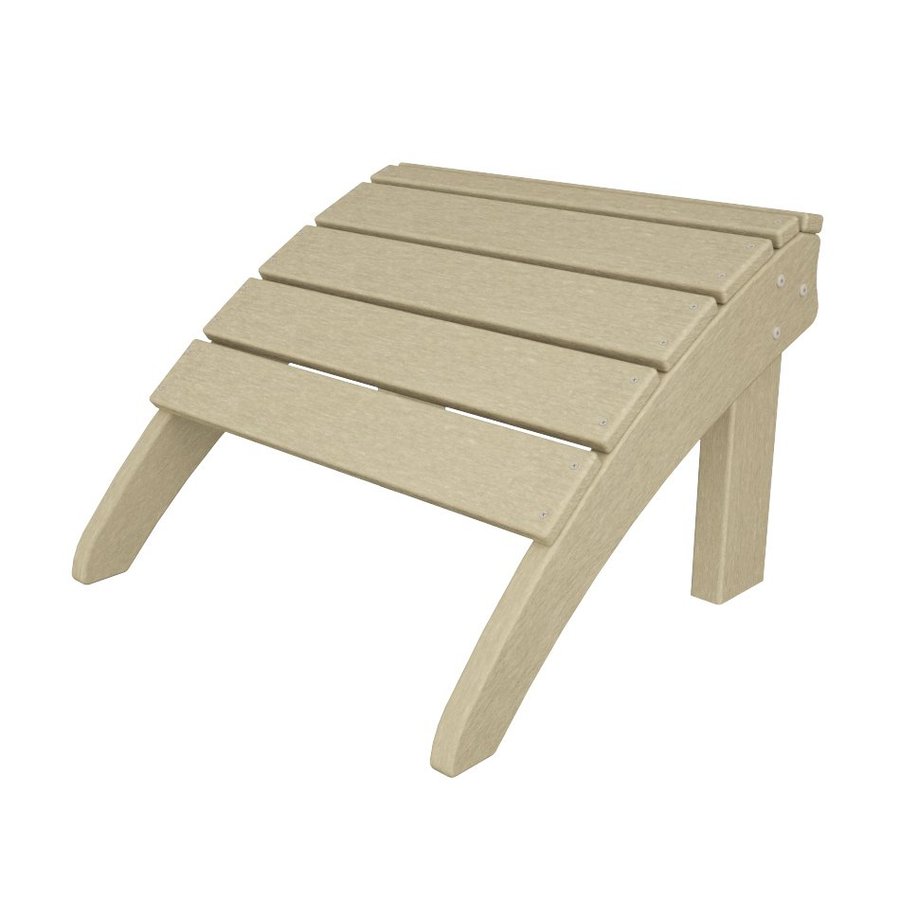 POLYWOOD Seashell Sand Plastic Ottoman in the Outdoor Ottomans & Foot Stools department at