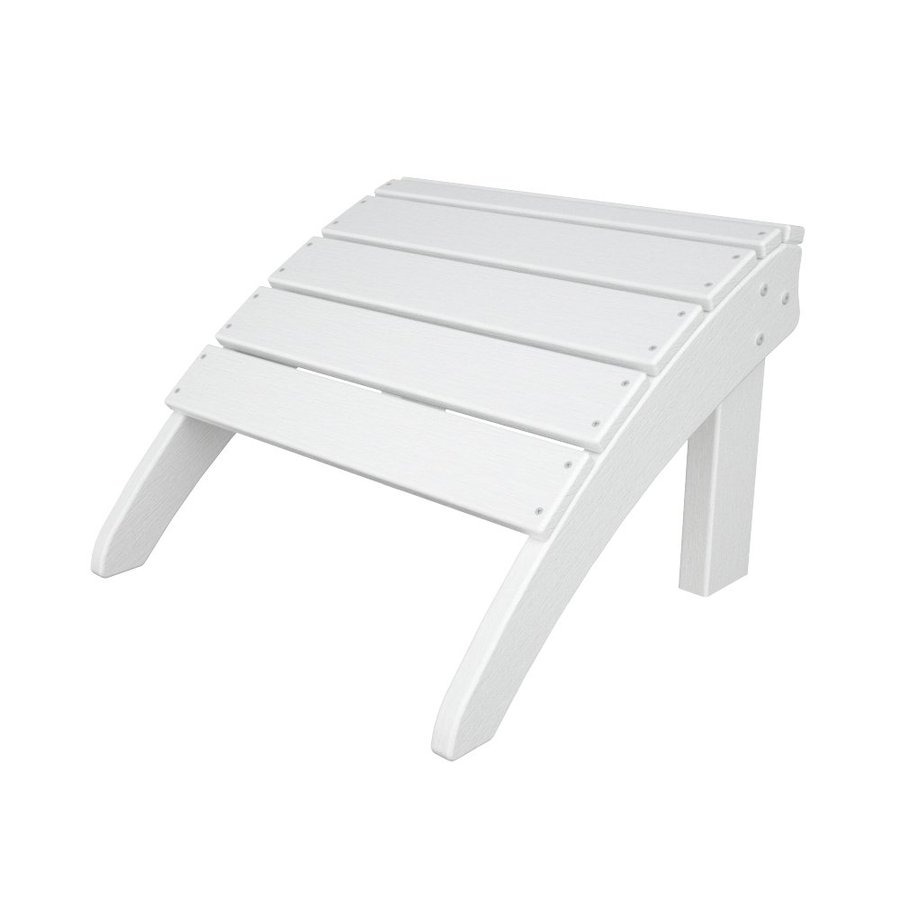 POLYWOOD Seashell White Plastic Ottoman in the Outdoor Ottomans & Foot Stools department at