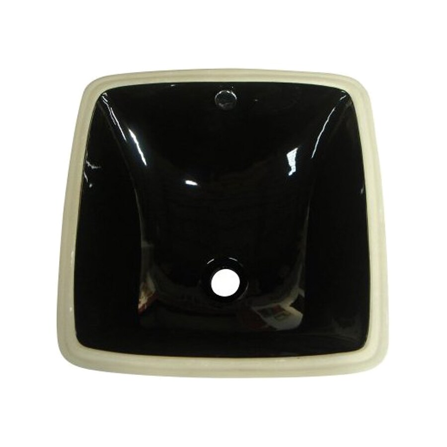 Elements of Design Vista Black Undermount Square Bathroom Sink with Overflow at