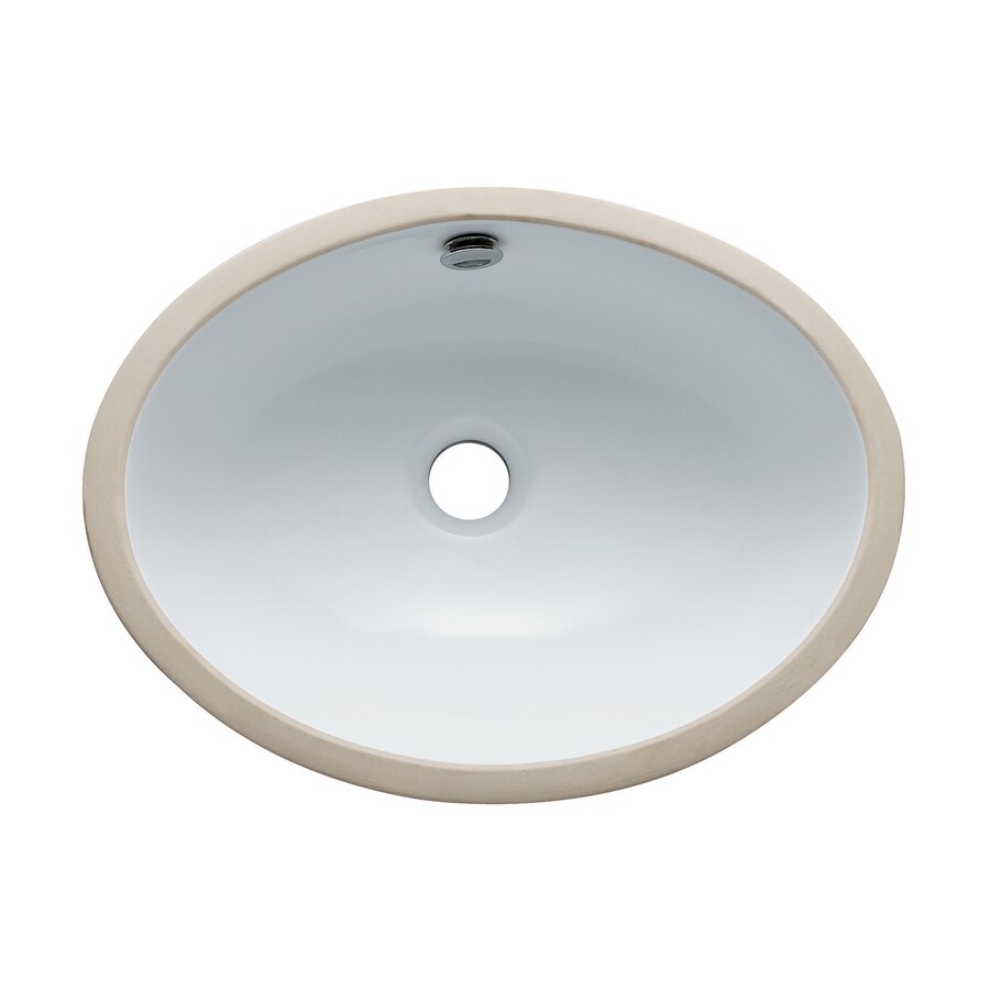 Elements of Design Marina White Undermount Oval Bathroom Sink with