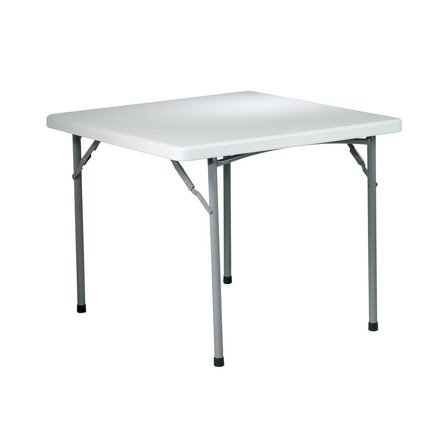 OSP Home Furnishings 36in x 36in Square Steel Grey Nebula Folding