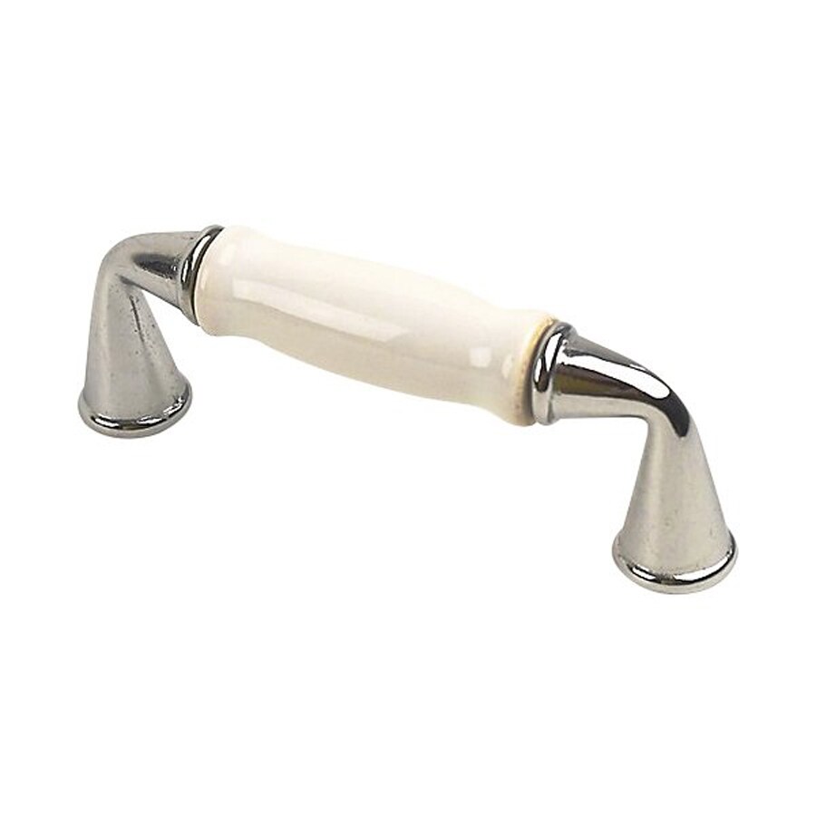 Shop Century Hardware 3in CenterToCenter Polished Chrome/White Ceramic Yaletown Bar