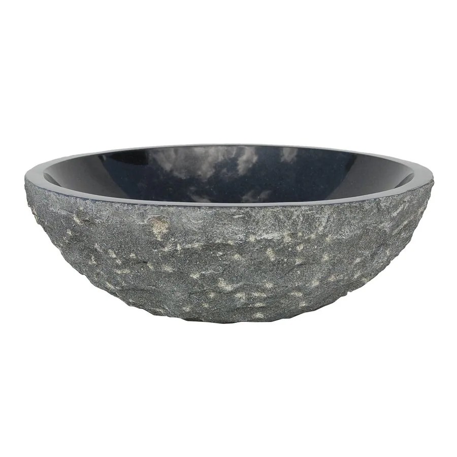 Shop Eden Bath Black Stone Vessel Round Bathroom Sink at