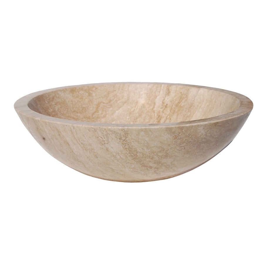 Shop Eden Bath Beige Stone Vessel Round Bathroom Sink at