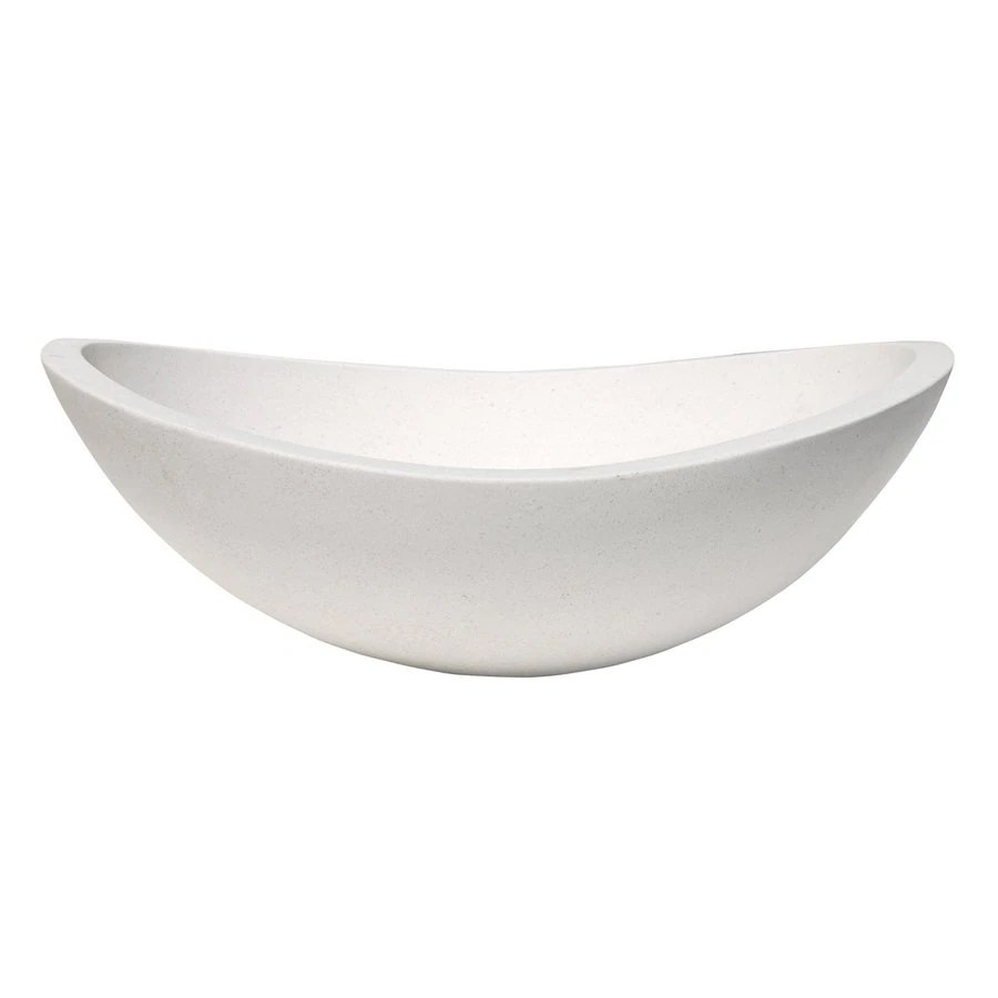 Eden Bath Stone White Stone Vessel Oval Bathroom Sink at