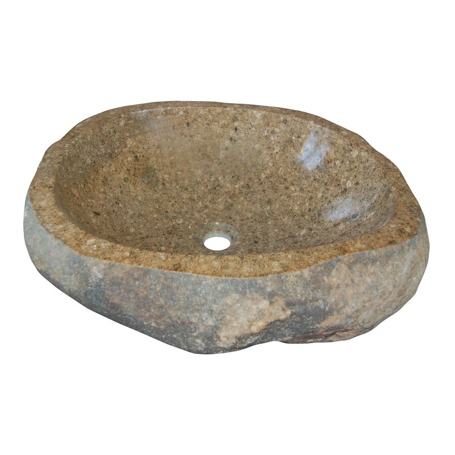Shop Eden Bath Natural Stone Vessel Round Bathroom Sink at