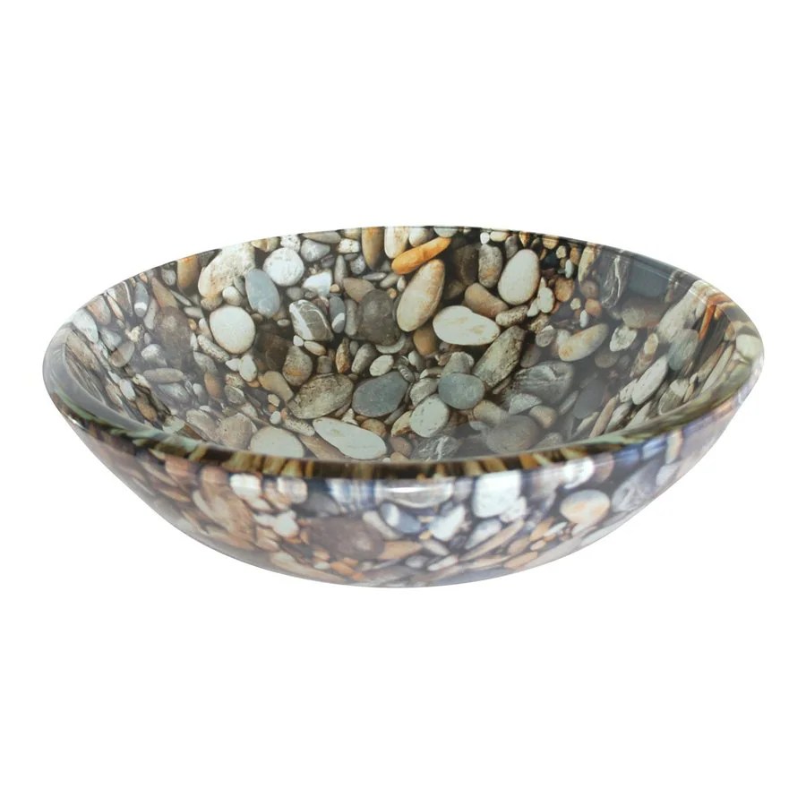 Shop Eden Bath Natural Pebble Glass Vessel Round Bathroom Sink at