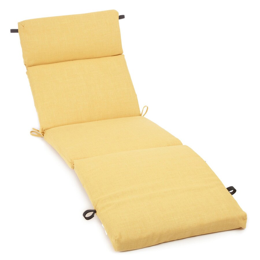 Blazing Needles Dacron 1Piece Lemon Patio Chaise Lounge Chair Cushion at