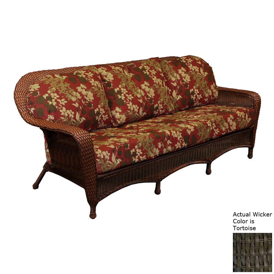 Tortuga Outdoor Lexington Wicker Outdoor Sofa with Floral Multiple