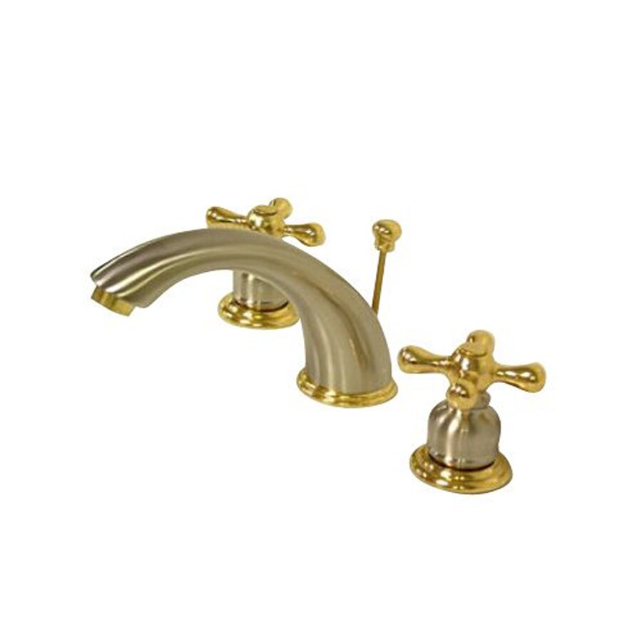 Elements of Design Satin Nickel/Polished Brass 2Handle Widespread