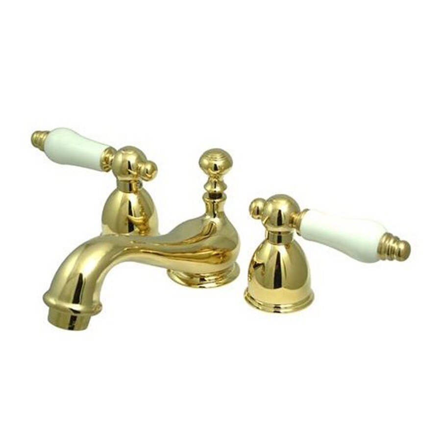 Shop Elements of Design Chicago Polished Brass 2Handle 4in Mini Widespread Bathroom Faucet at