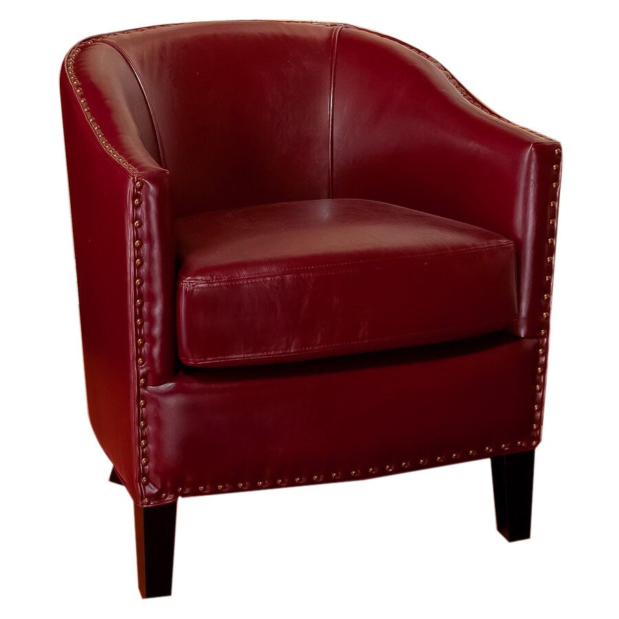 Best Selling Home Decor Austin Red Faux Leather Club Chair at