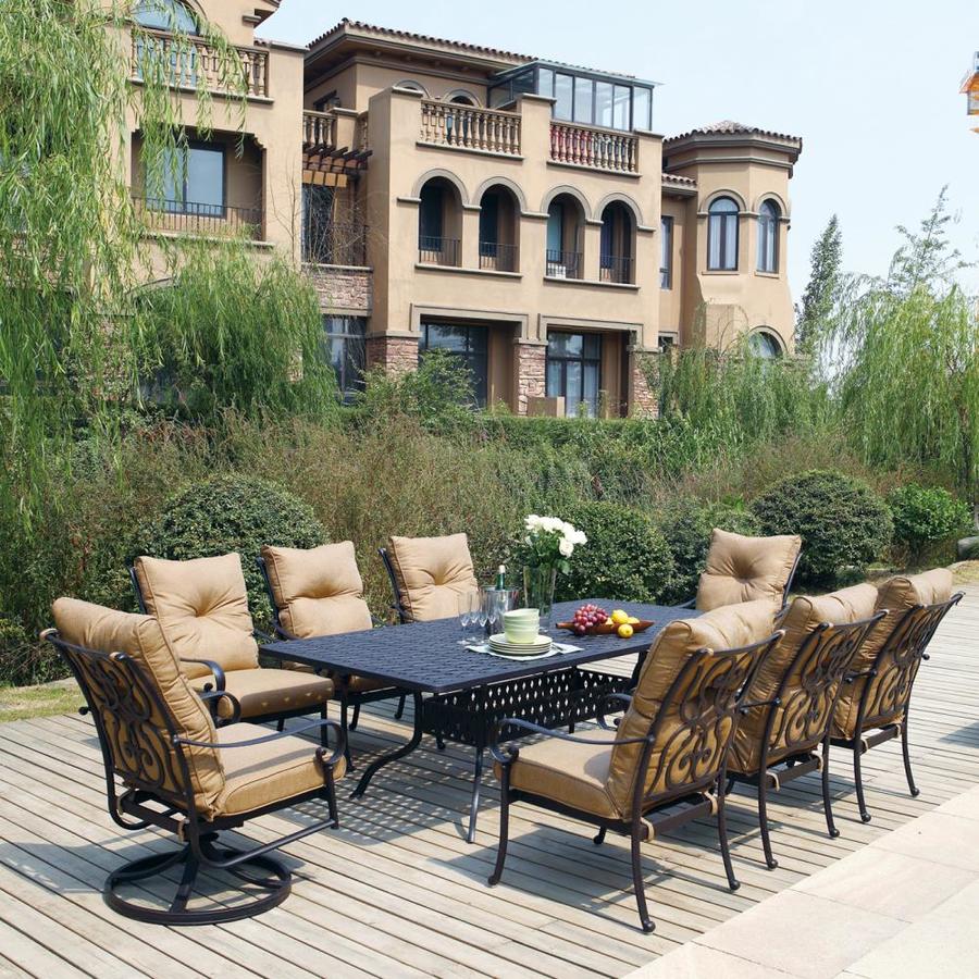 Darlee Santa Anita 9Piece Antique Bronze Aluminum Patio Dining Set