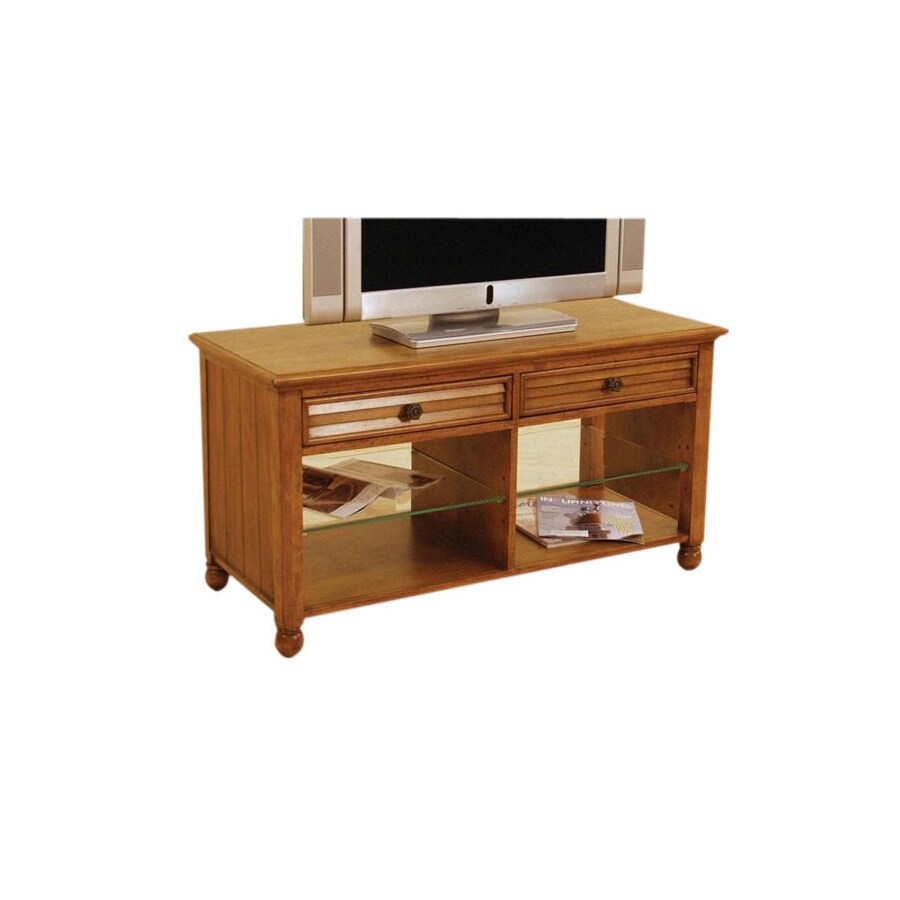 Hospitality Rattan Ships Wheel Light Brown Television Stand in the TV