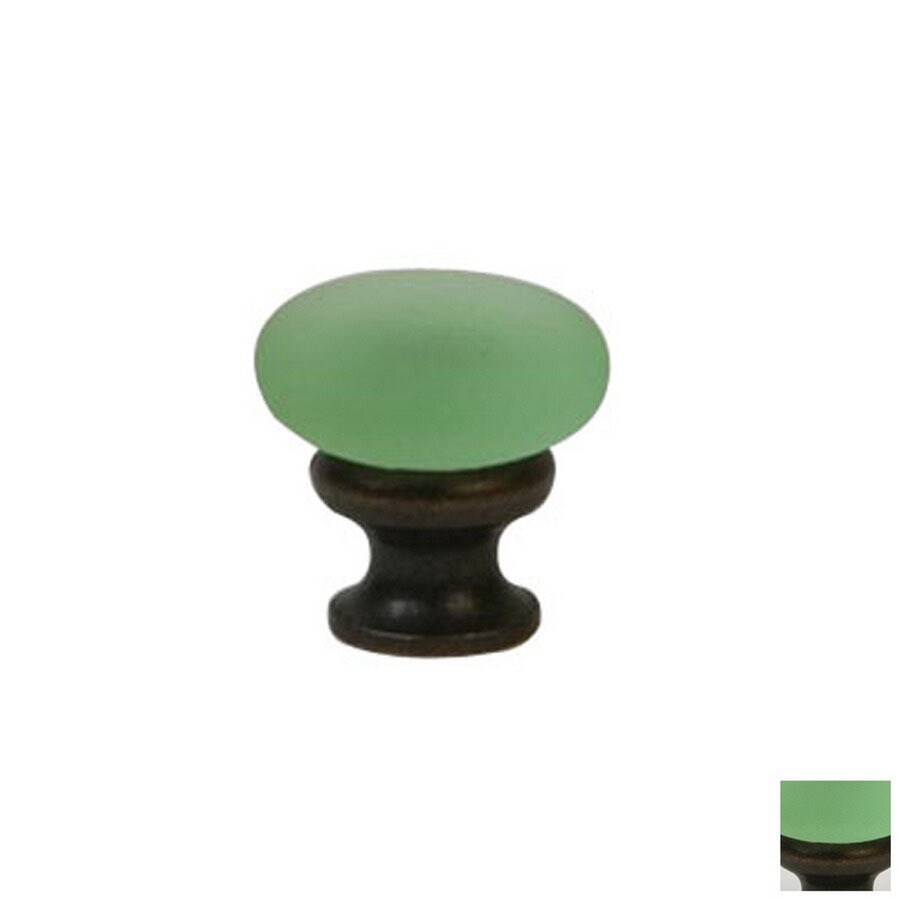 Lew's Hardware Mushroom Glass Frosted Green/OilRubbed Bronze Round