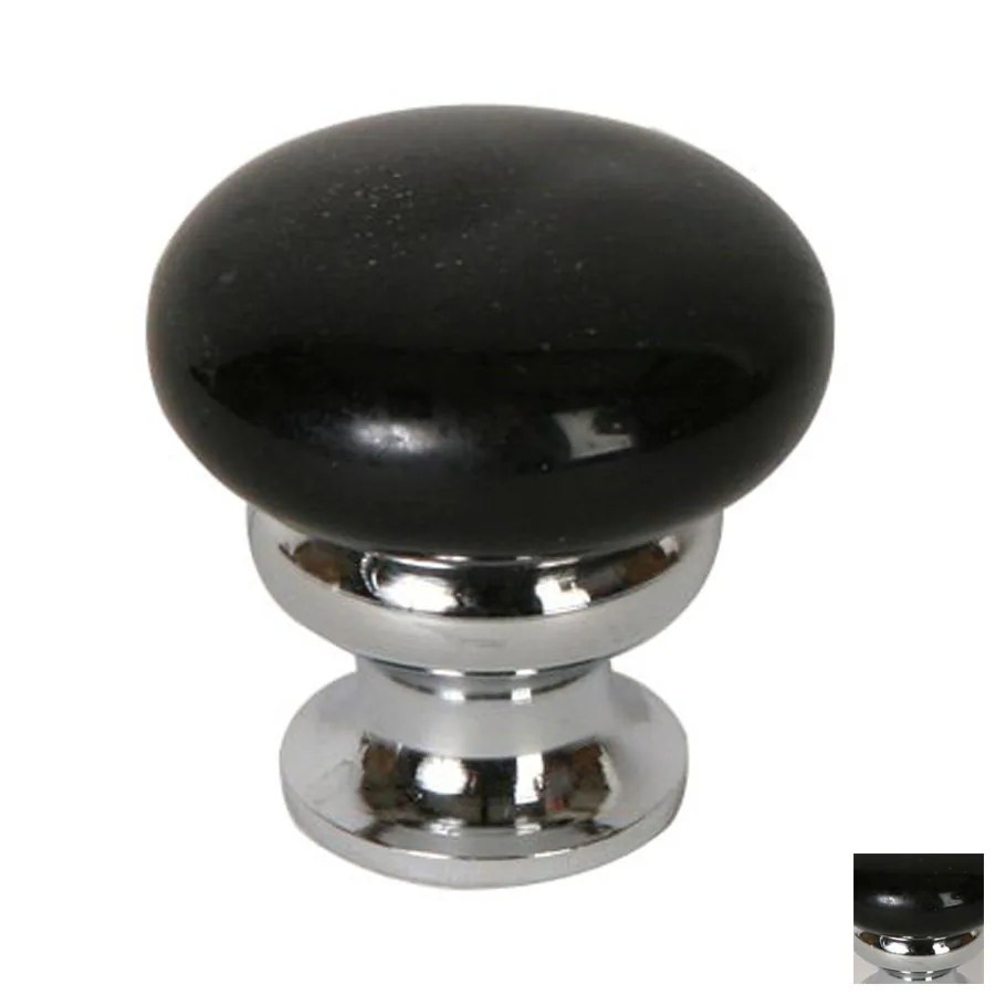 Lew's Hardware Mushroom Glass Polished Chrome Round Knob at