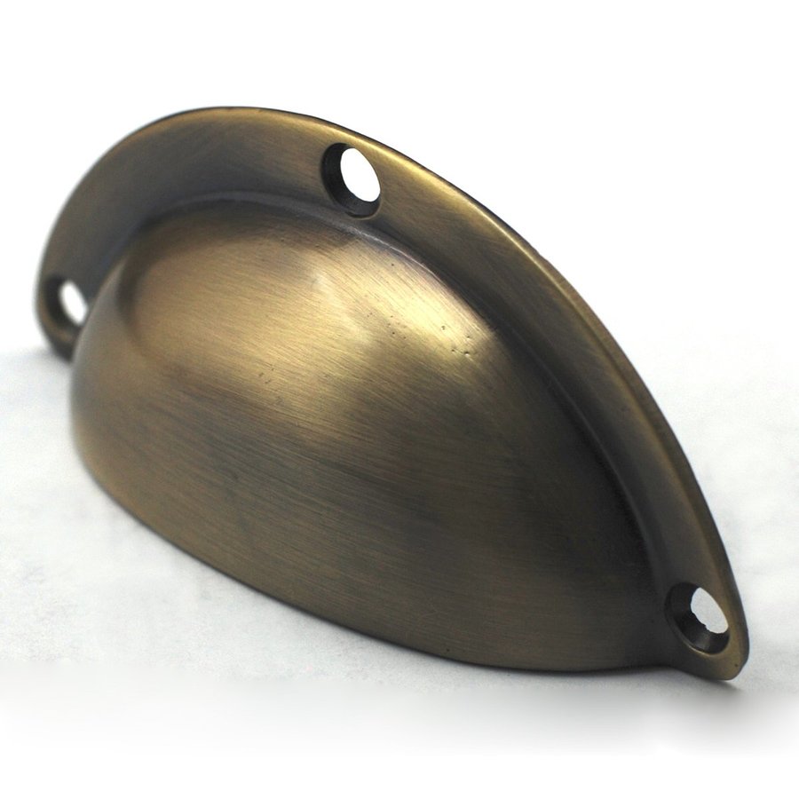 Cal Crystal Brass Bin Pulls 31/2in Center to Center Antique Brass