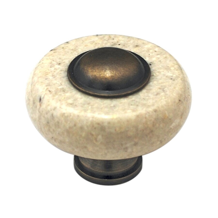 Cal Crystal Marble Beige/Chrome Brass Mushroom Knob at