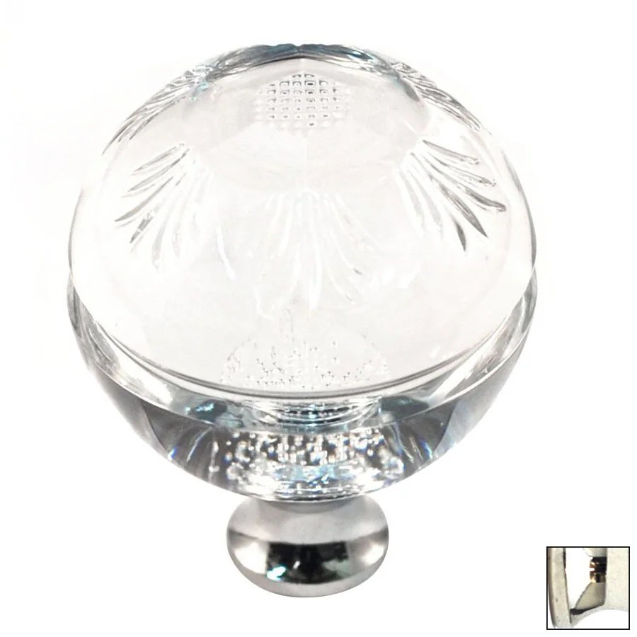Cal Crystal Crystal Polished Nickel Round Knob in the